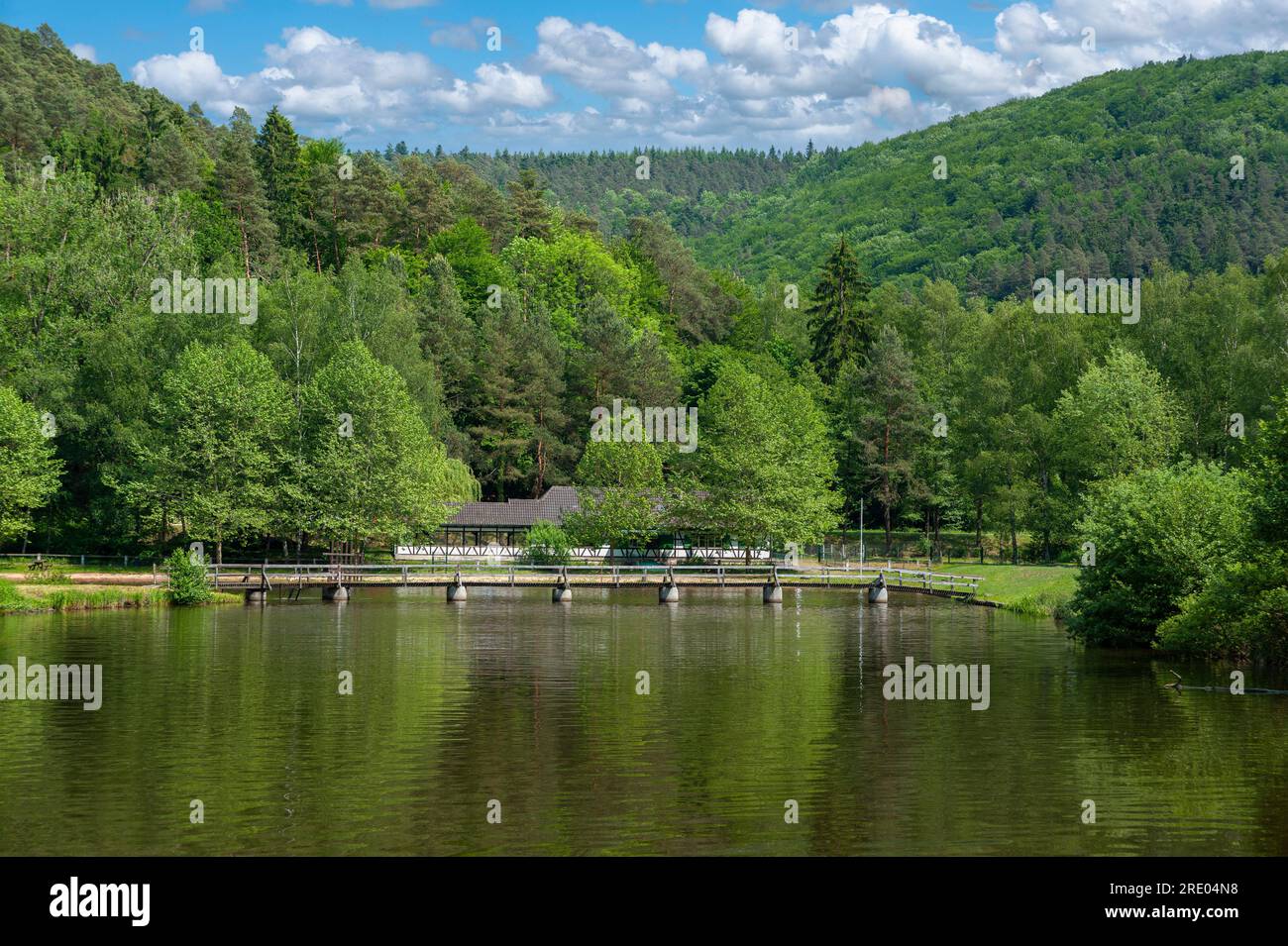 Lembach Landscape at bathing lake Fleckensteiner Weiher, Lembach, Alsace ...
