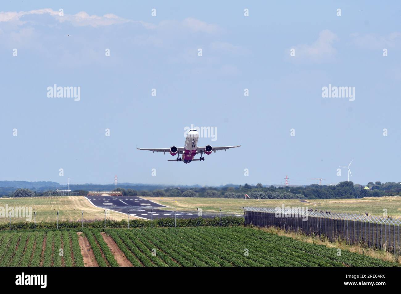 passenger aircraft taking off, Germany Stock Photo