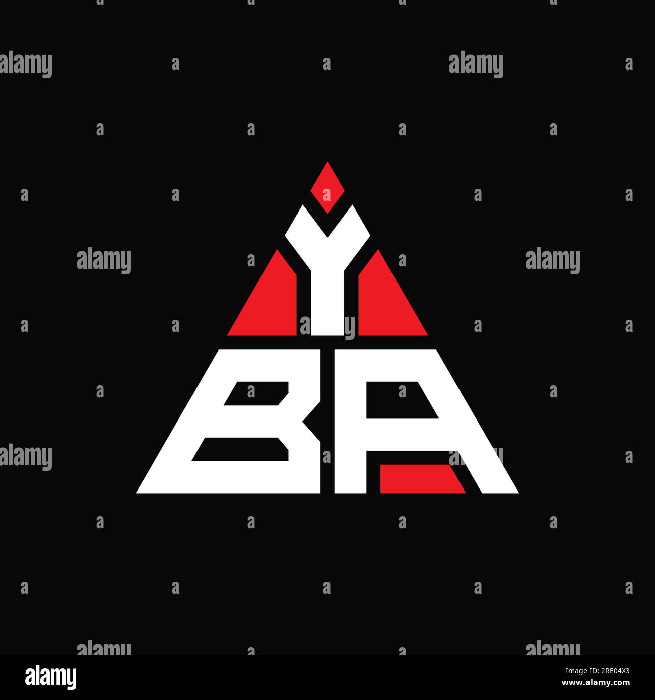 YBA triangle letter logo design with triangle shape. YBA triangle logo