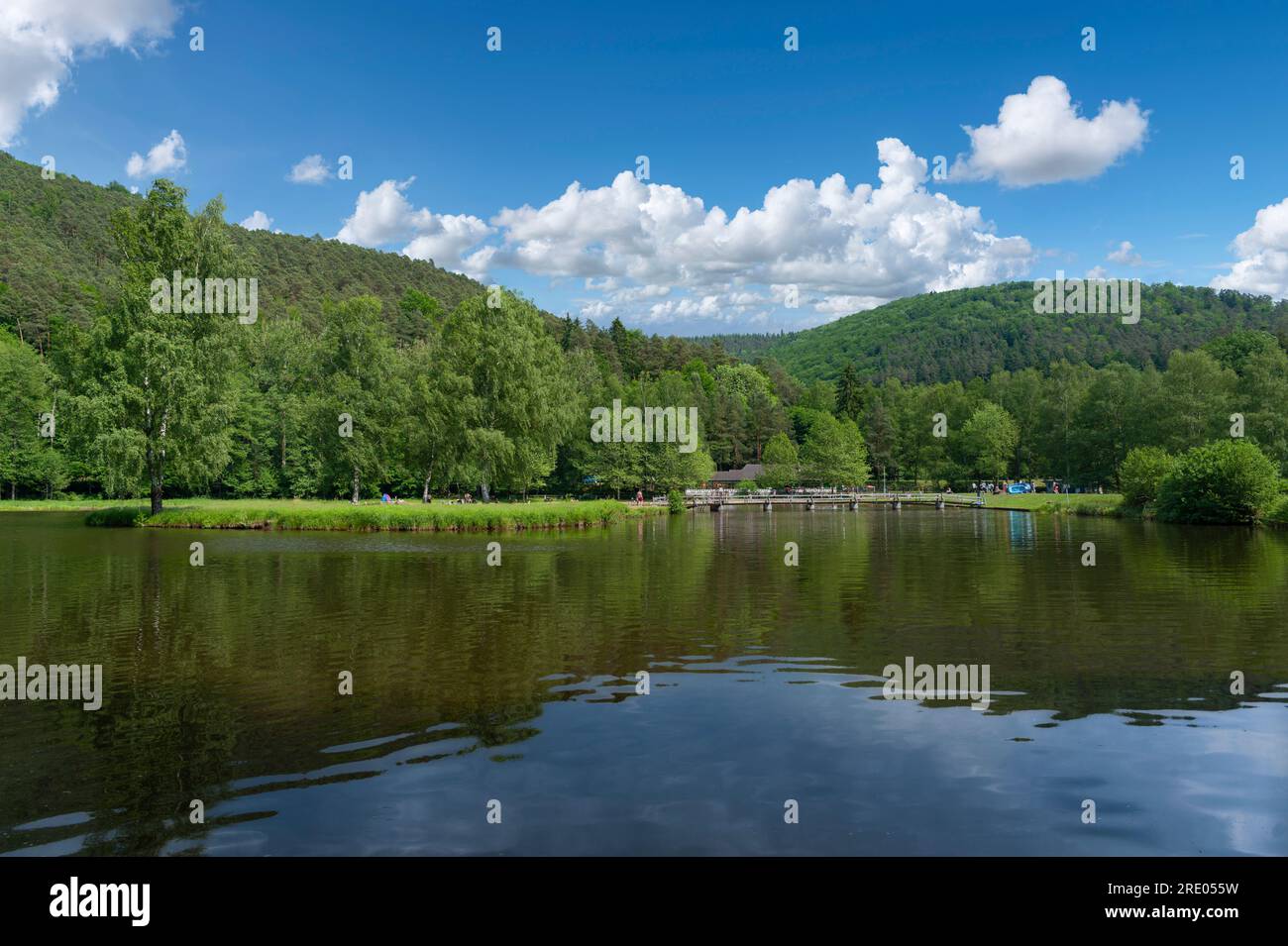 Lembach Landscape at bathing lake Fleckensteiner Weiher, Lembach, Alsace ...