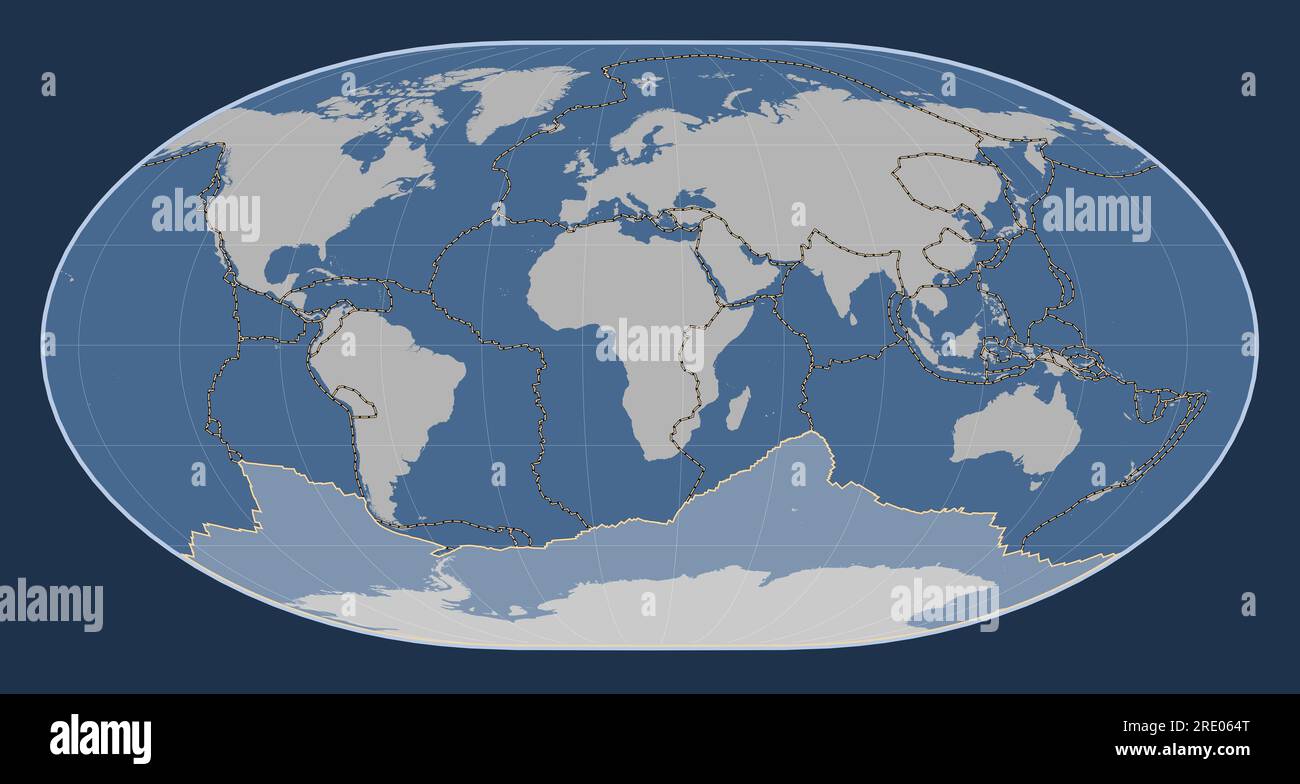 Antarctica tectonic plate on the solid contour map in the Loximuthal ...