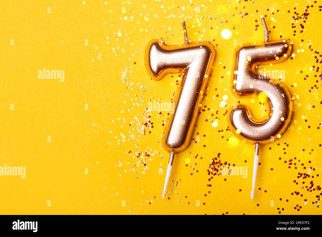 75 years celebration. Greeting banner Stock Photo Alamy