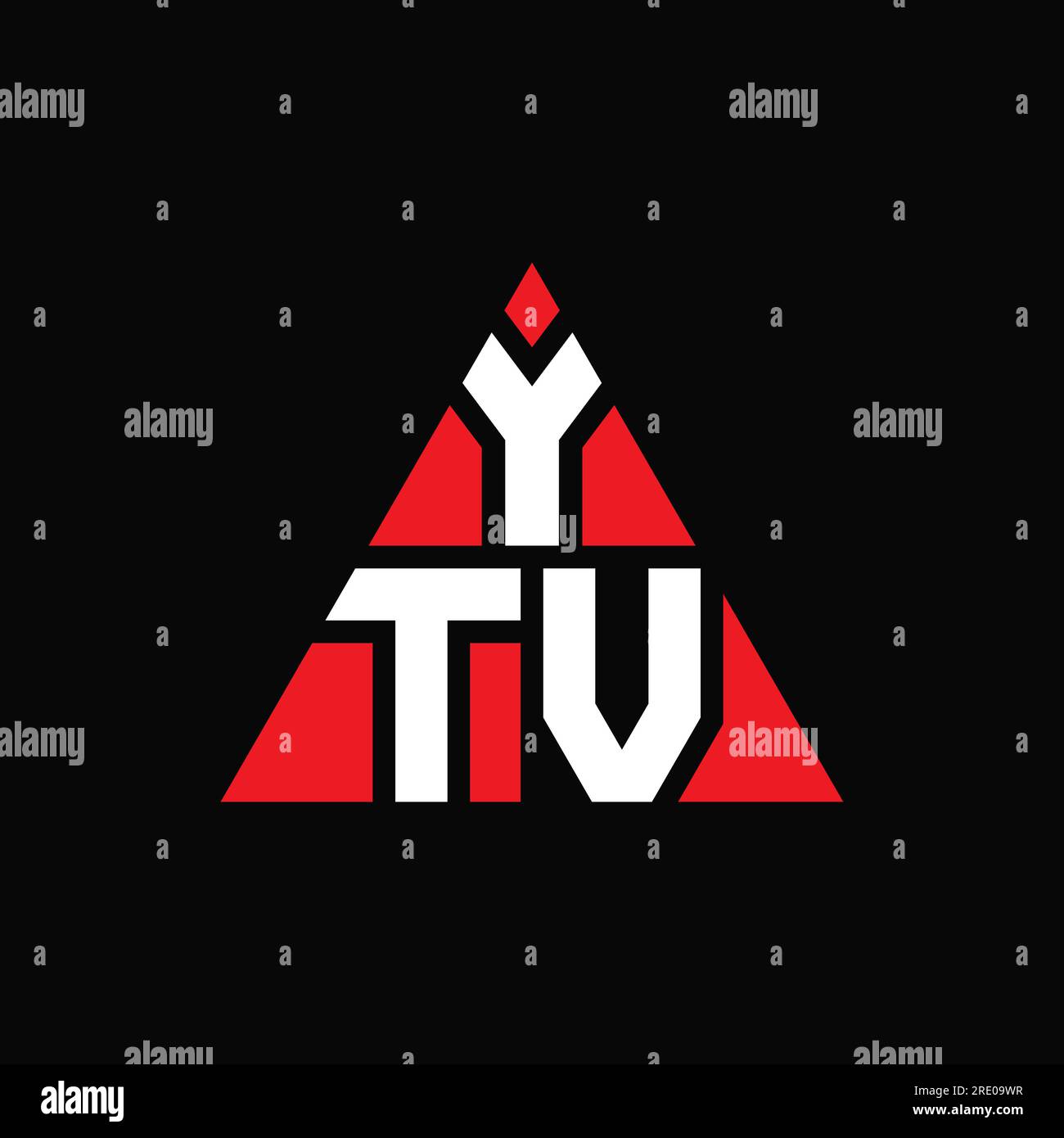 YTV triangle letter logo design with triangle shape. YTV triangle logo