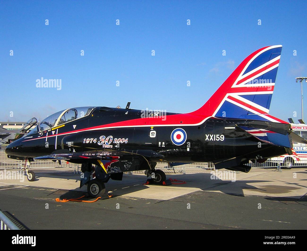 Hawker Siddeley Hawk T1A XX159, BAe Hawk, jet trainer plane in special scheme commemorating 30 years of service by the type in the Royal Air Force Stock Photo