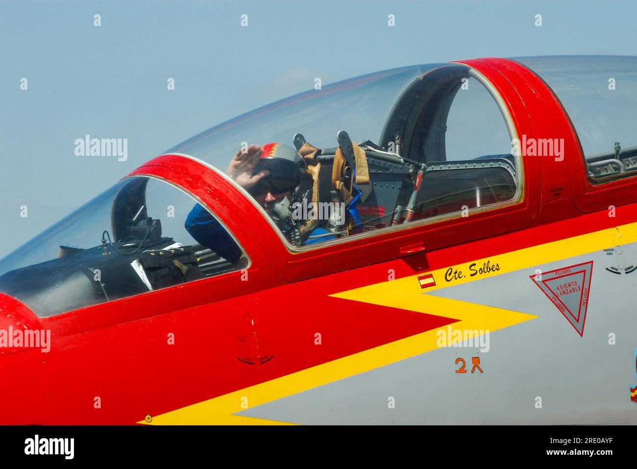 Pilot in CASA C101 Aviojet jet plane of the Spanish Air Force Patrulla