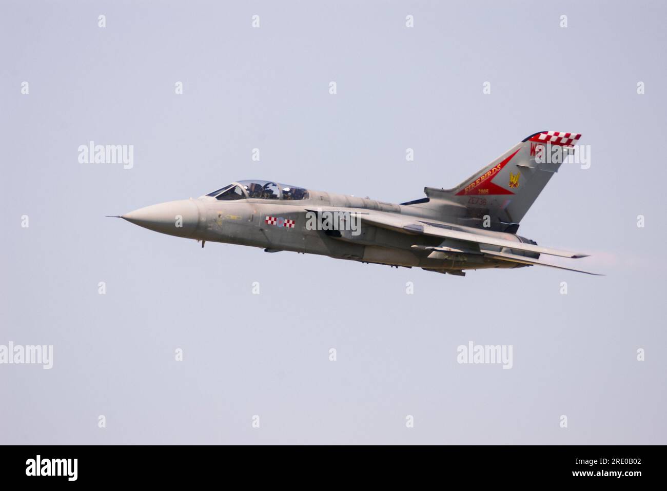 Royal Air Force, RAF, Panavia Tornado F3 fighter jet plane of Firebirds 56 squadron flying at Royal International Air Tattoo airshow. Special display Stock Photo