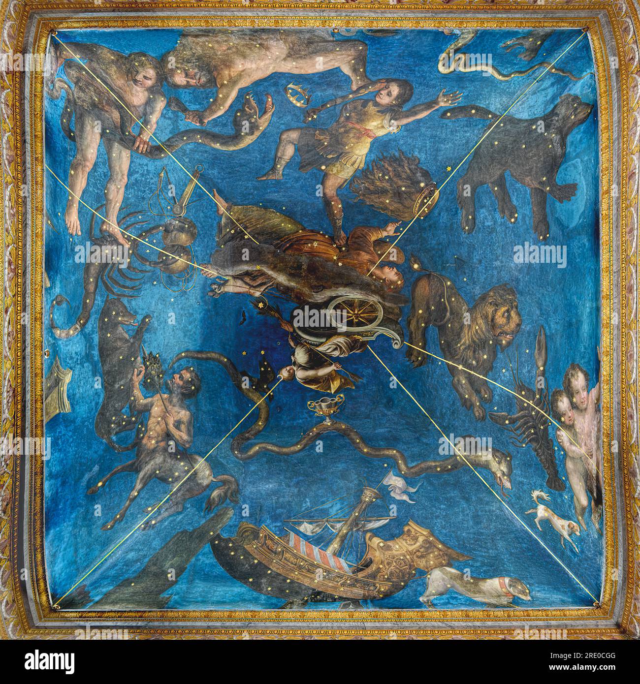 Ducal Palace in Mantua, Italy. Extended "pavilion" vault painted around