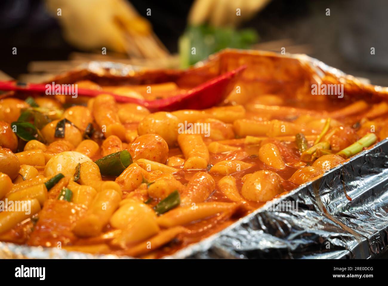 Delicious Korean cuisine Tteokbokki, tasty spicy rice cake with