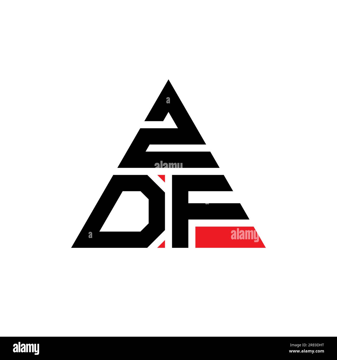 ZDF triangle letter logo design with triangle shape. ZDF triangle logo design monogram. ZDF