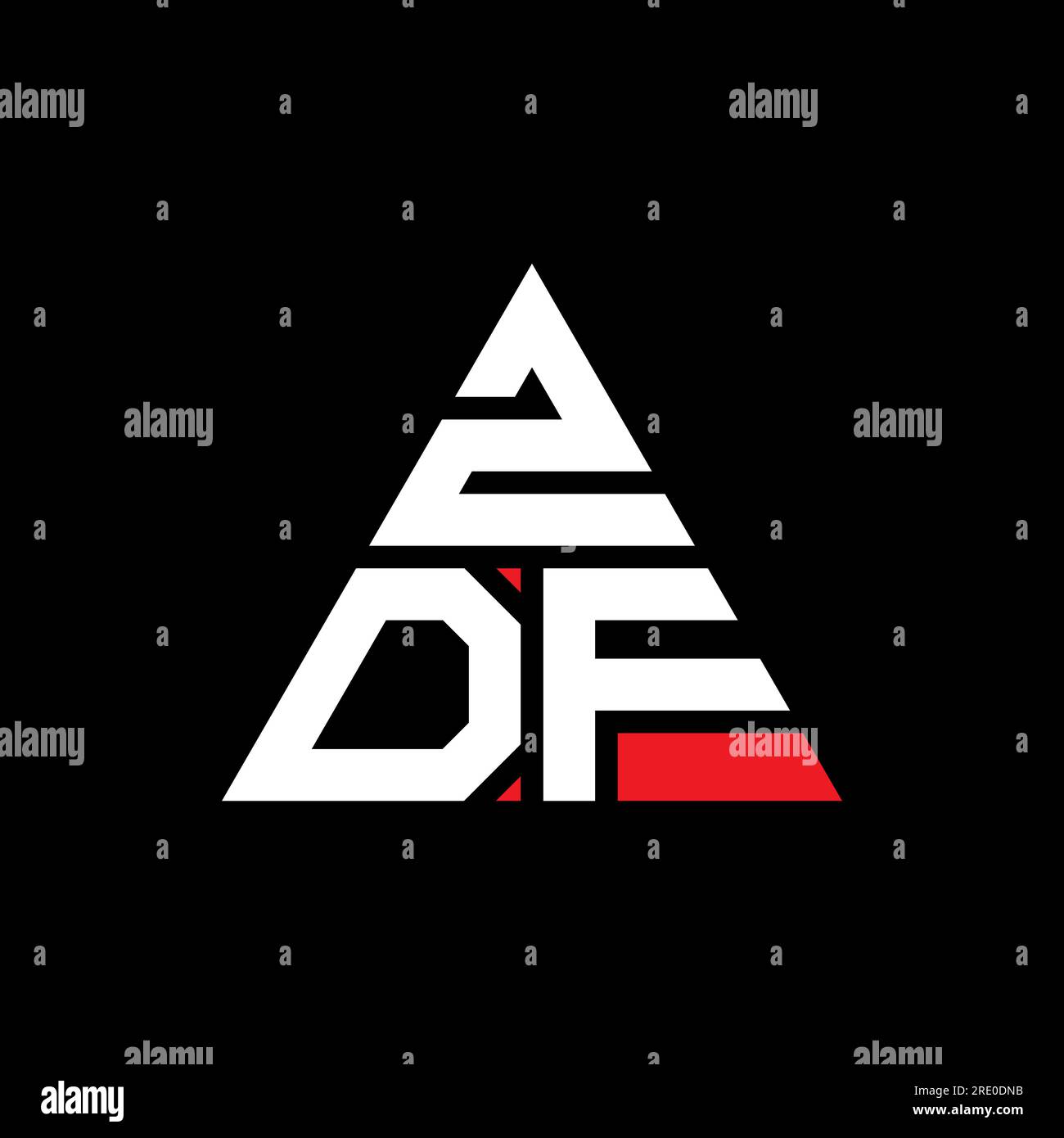 ZDF triangle letter logo design with triangle shape. ZDF triangle logo design monogram. ZDF
