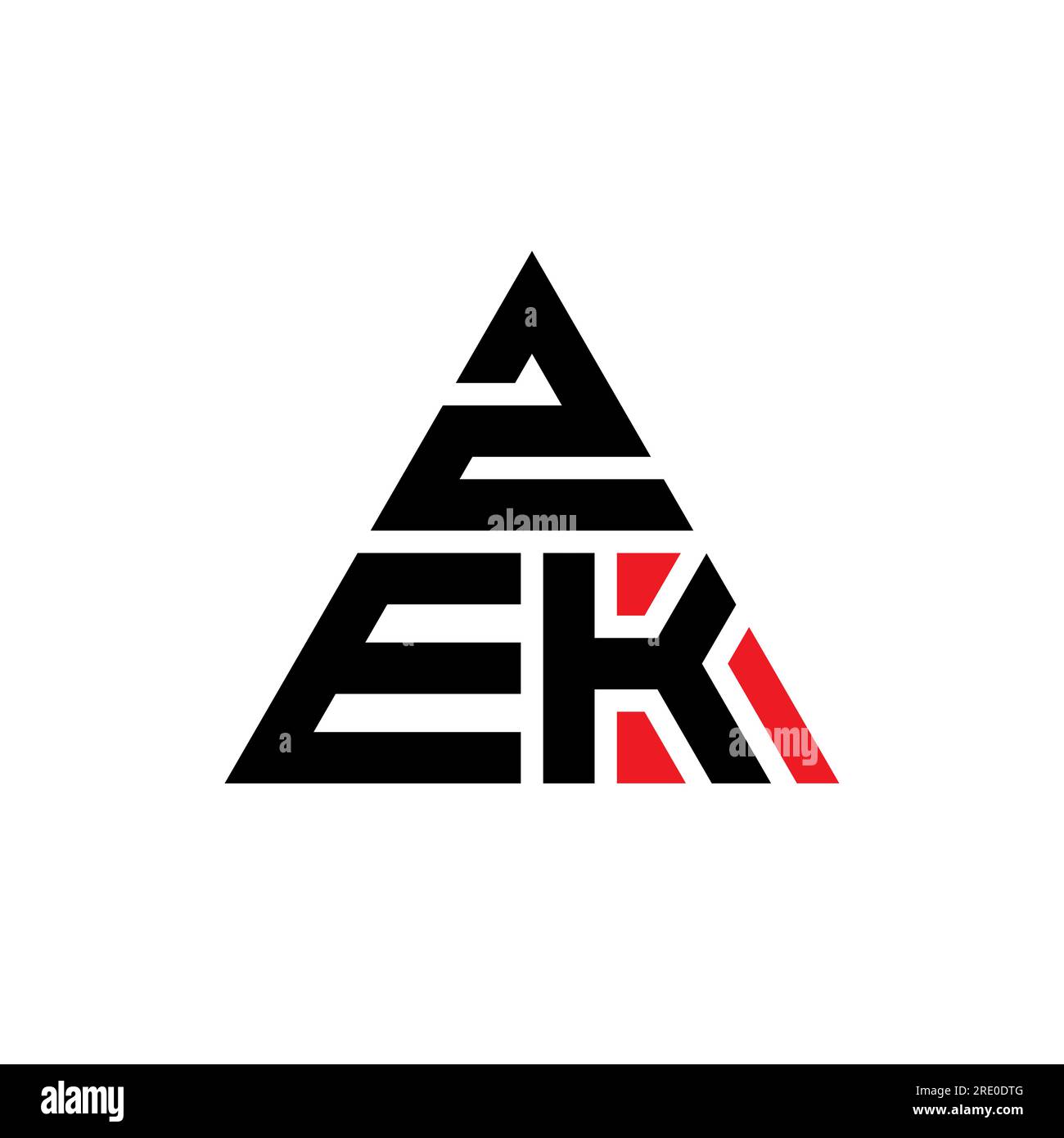 ZEK triangle letter logo design with triangle shape. ZEK triangle logo ...