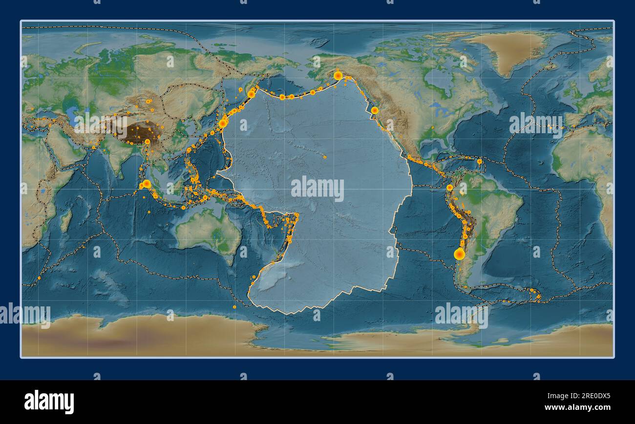 Pacific earthquake map