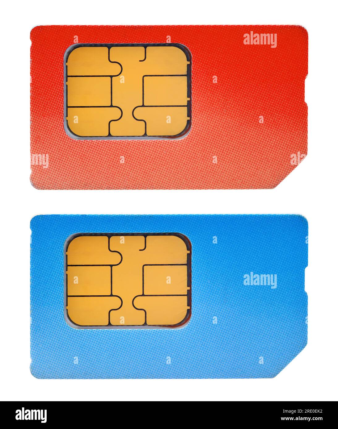 two sim cards isolated on white background Stock Photo Alamy