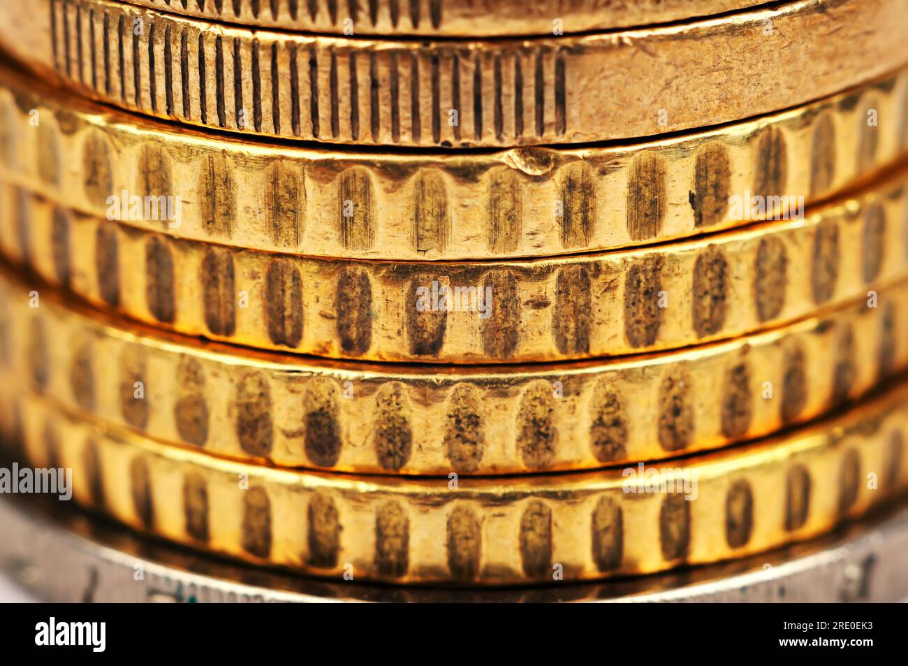 Stacks of gold euro coins, close up Stock Photo - Alamy
