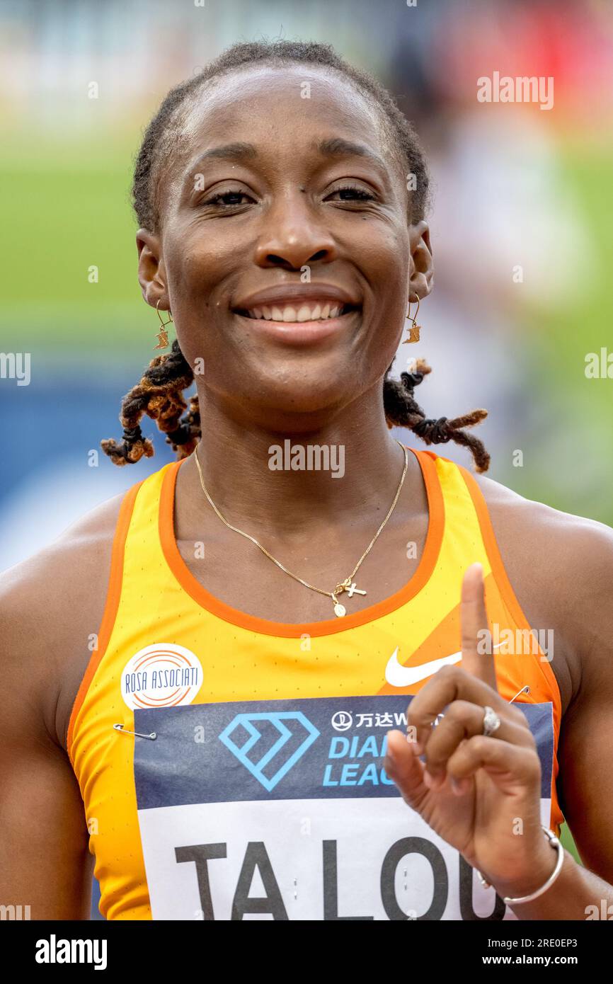 London UK 23rd July 2023 TA LOU Marie Jos e CIV Wins The 100m london-uk-23rd-july-2023-ta-lou-marie-jos-e-civ-wins-the-100m