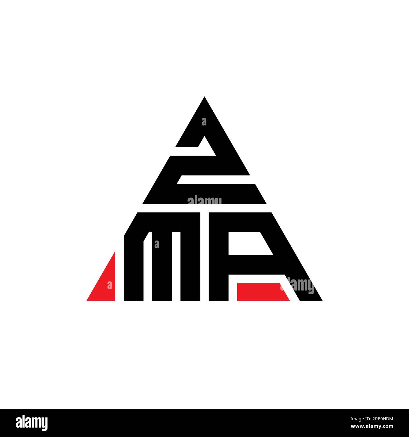 ZMA triangle letter logo design with triangle shape. ZMA triangle logo