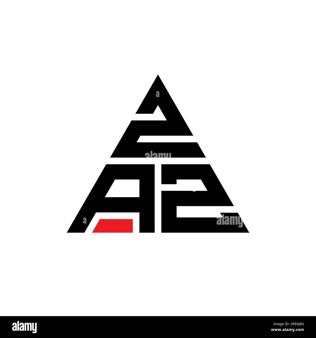 ZAZ triangle letter logo design with triangle shape. ZAZ triangle logo design monogram. ZAZ triangle vector logo template with red color. ZAZ triangul Stock Vector