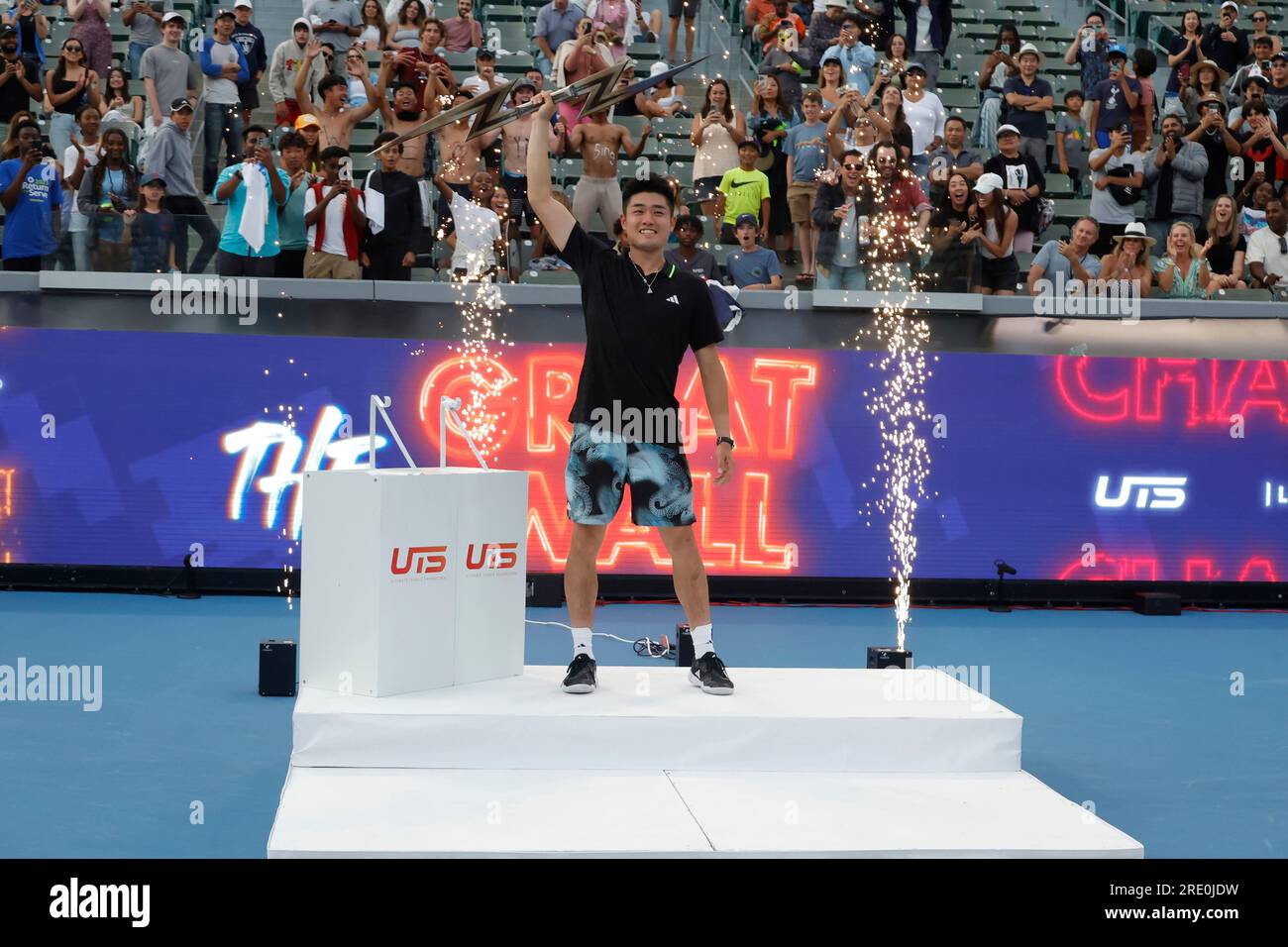 Carson, Ca. 23rd July, 2023. Yibing Wu at the UTS Ultimate Tennis Showdown Finals at the