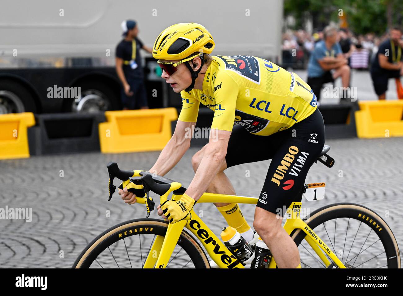 Puy de Dome, France, 9th July 2023, JONAS VINGEGAARD of JUMBO - VISMA