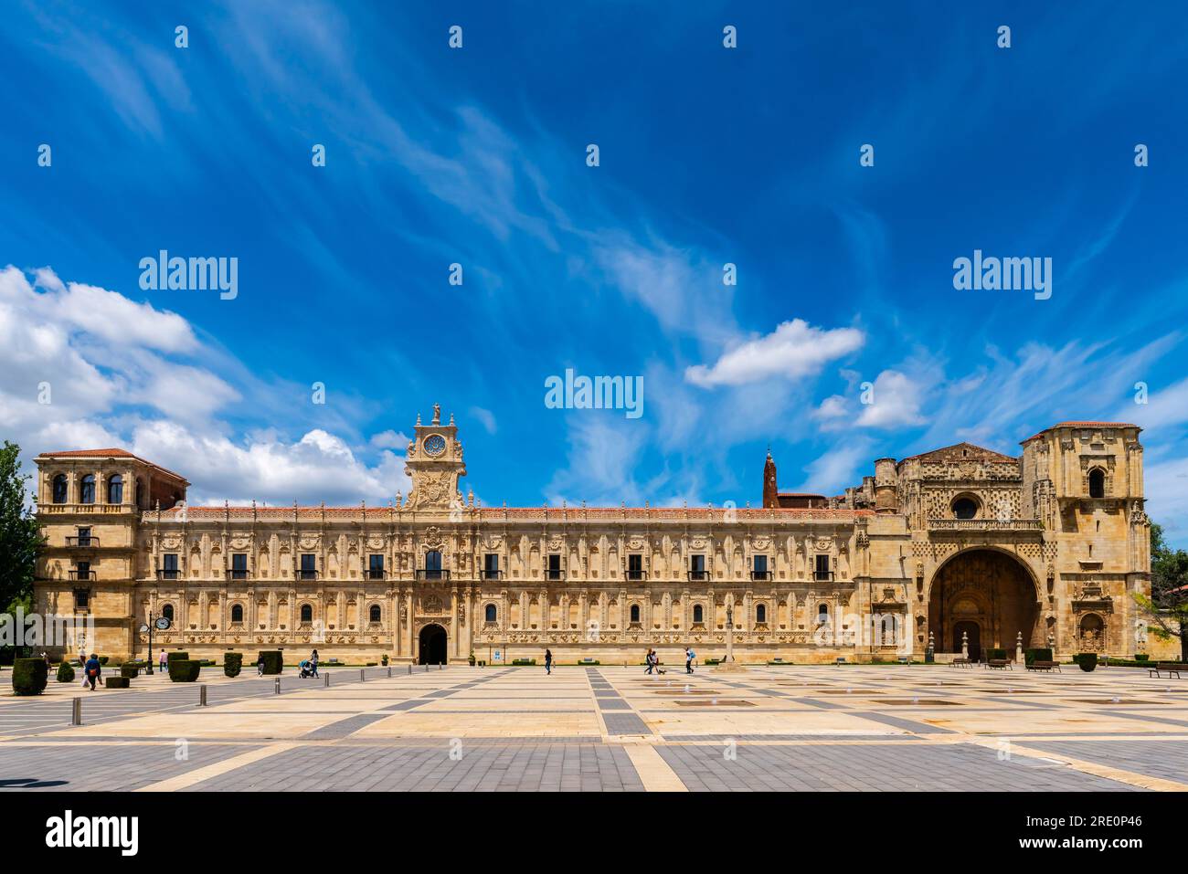 Former Convento de San Marcos building in León, Castile y Leon. Spain. Present building from sixteenth century thanks to a grant from Ferdinand the Ca Stock Photo