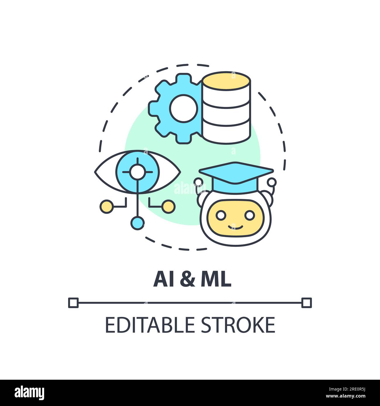 2D AI and ML concept linear icon Stock Vector Image & Art - Alamy