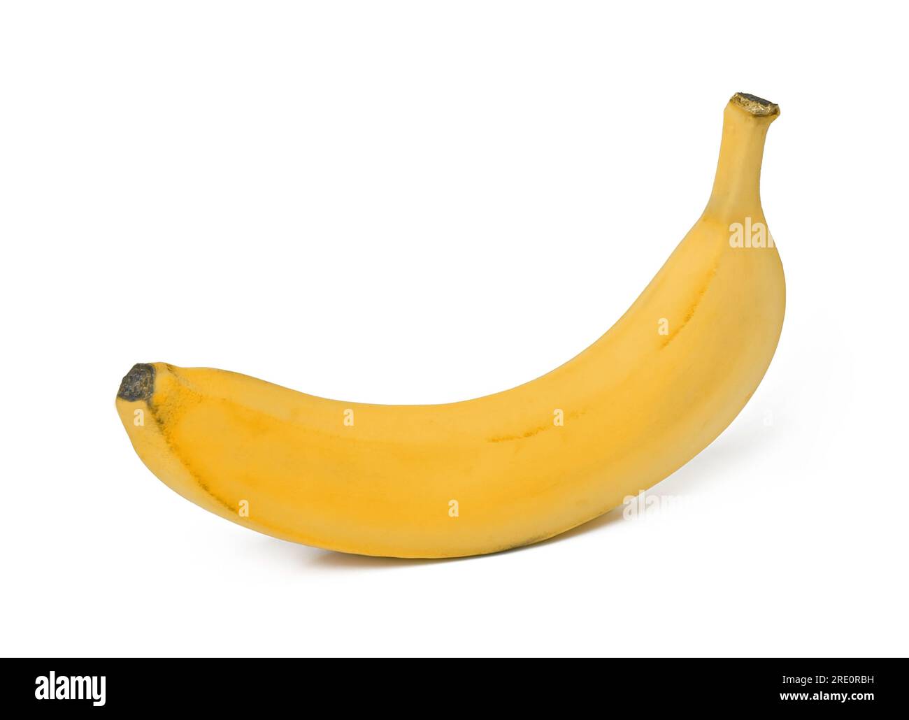 Fresh Single Banana Fruit on a White Background. Dietary Fiber Food. 