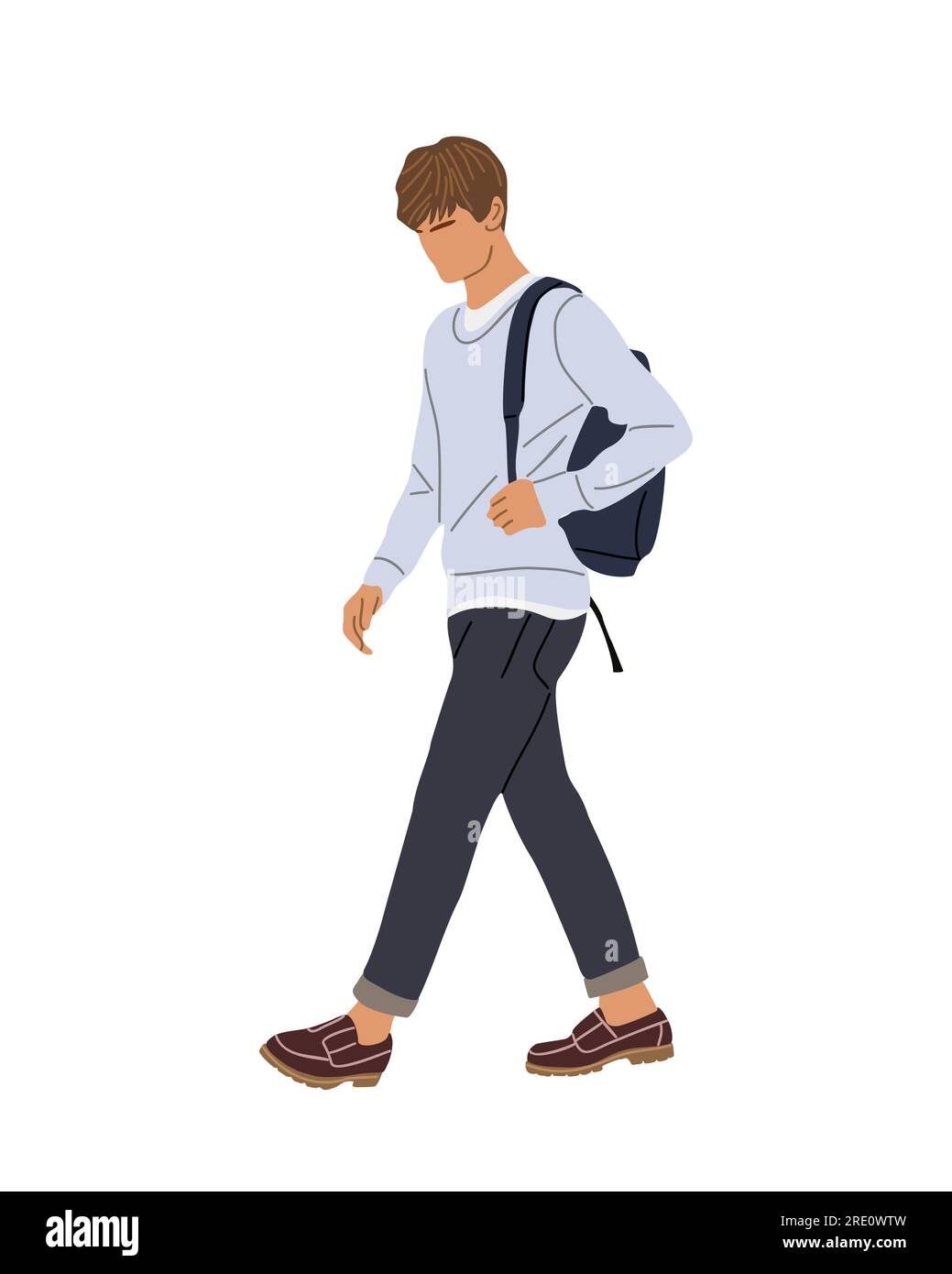 Young man walking side view vector isolated Stock Vector Image & Art ...