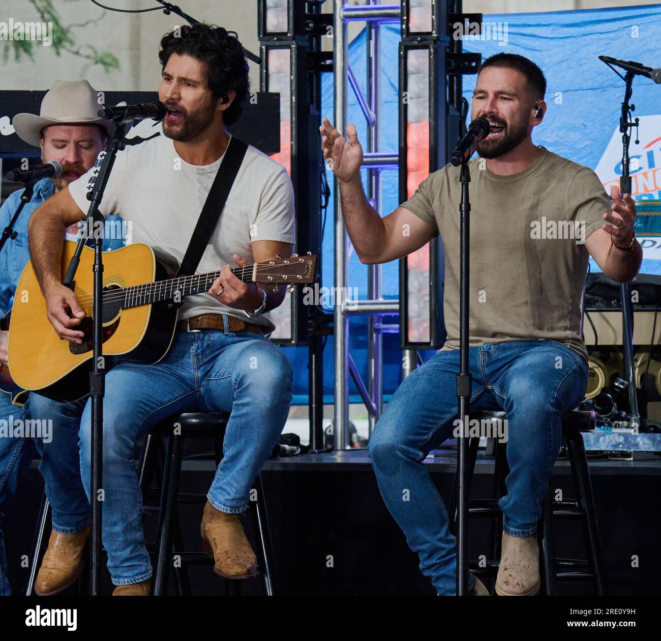 NEW YORK, NY, USA - JULY 21, 2023: Dan + Shay Perform on NBC's 'Today' Show Concert Series at Rockefeller Plaza. Stock Photo