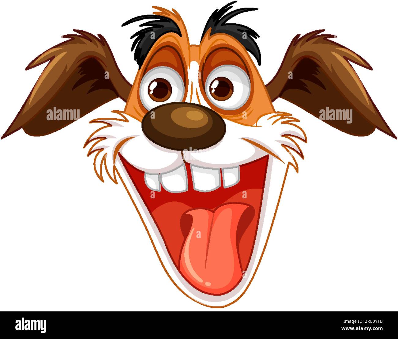 Cute playful crazy dog cartoon head illustration Stock Vector Image & Art -  Alamy