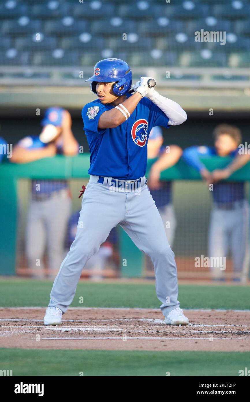 Cristian More (11) of the ACL Cubs at bat during an Arizona Complex