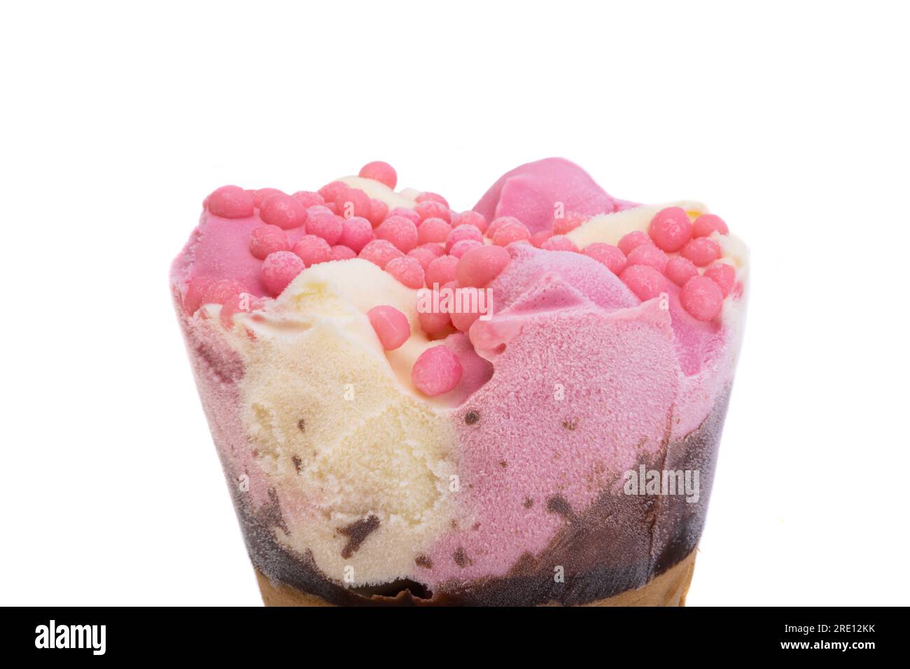 ice cream in waffle cone isolated on white background Stock Photo - Alamy