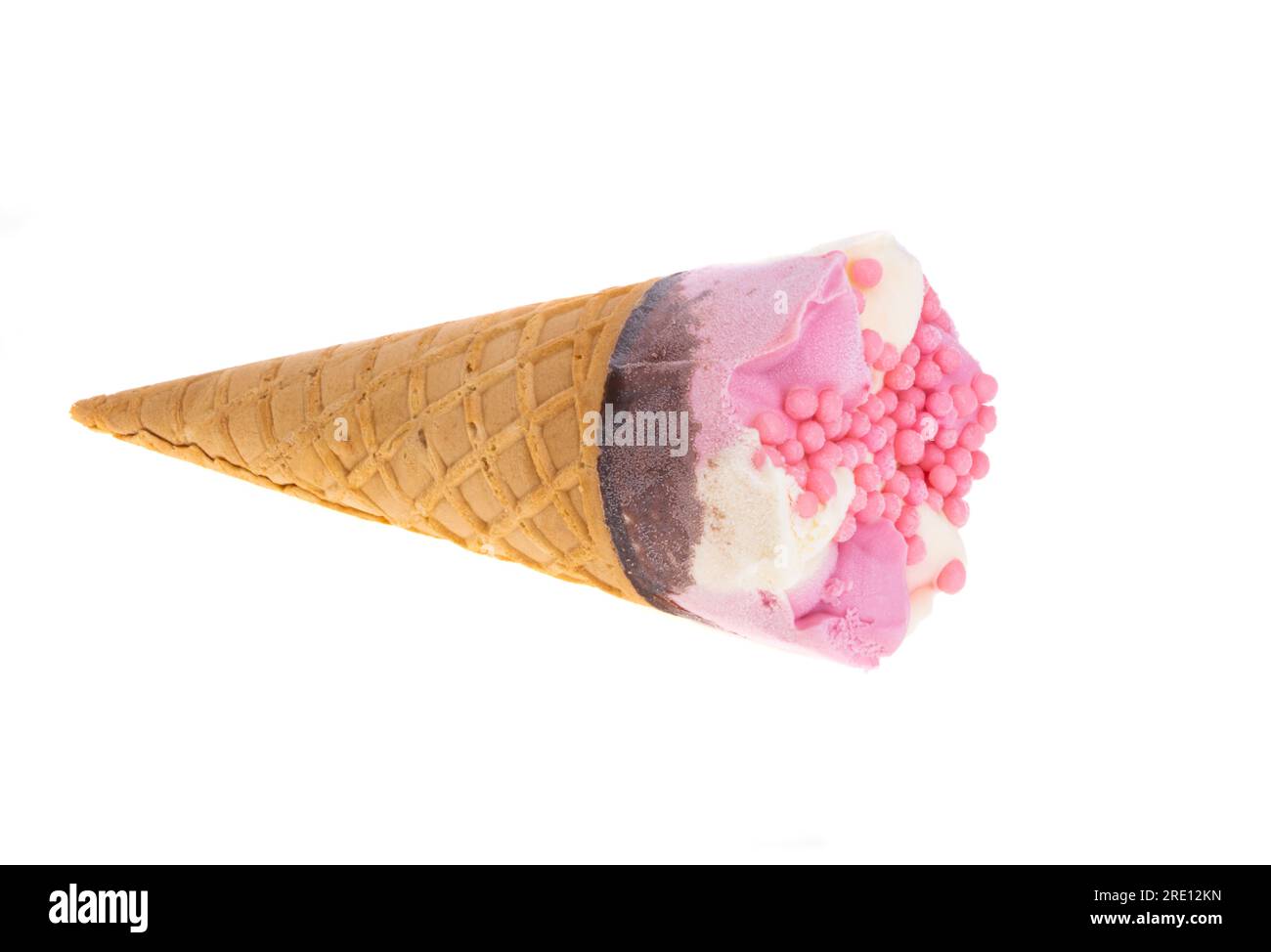 ice cream in waffle cone isolated on white background Stock Photo - Alamy