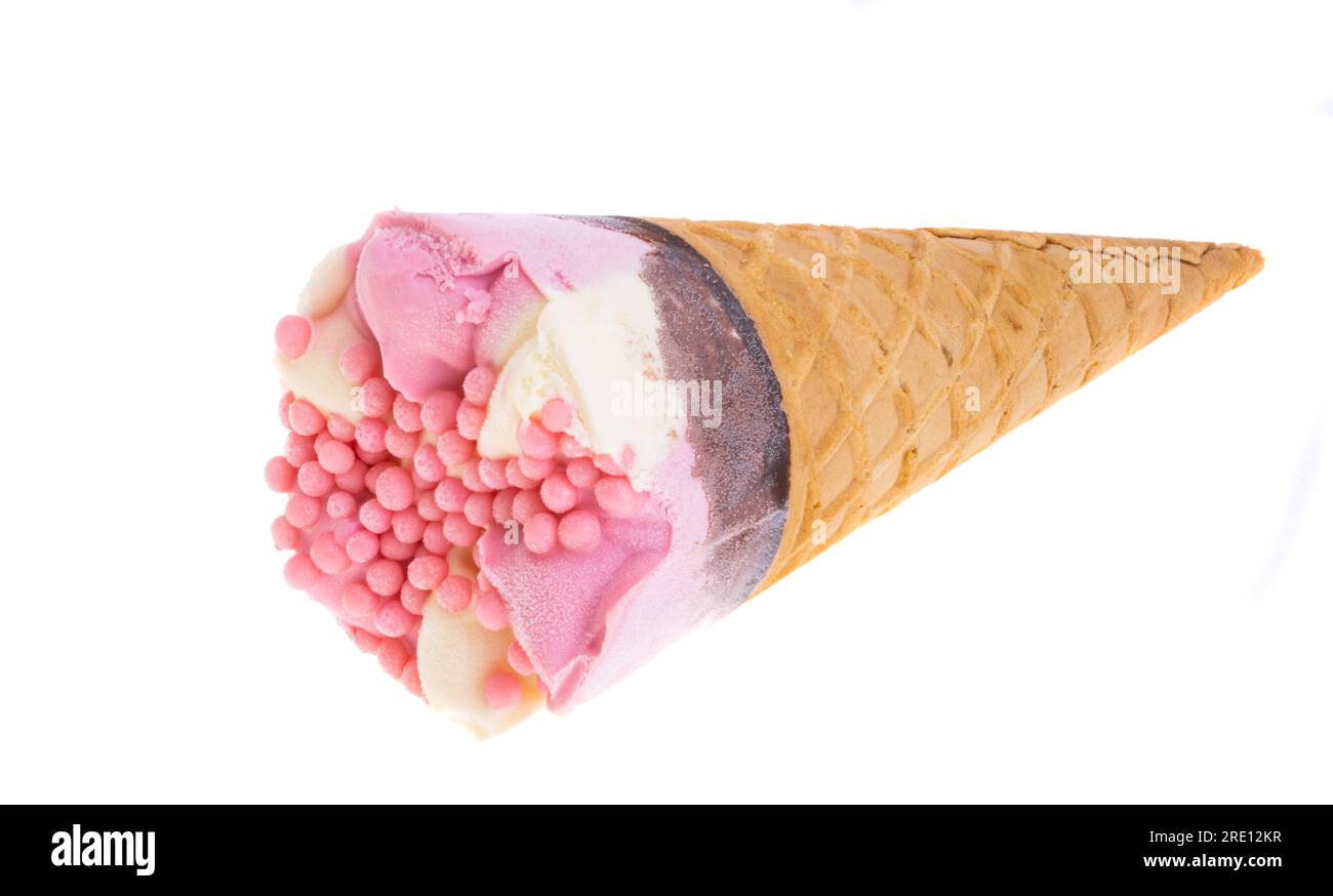 ice cream in waffle cone isolated on white background Stock Photo - Alamy