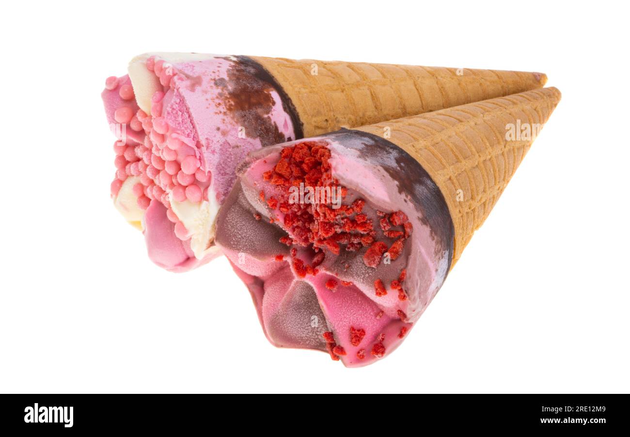 ice cream in waffle cone isolated on white background Stock Photo - Alamy