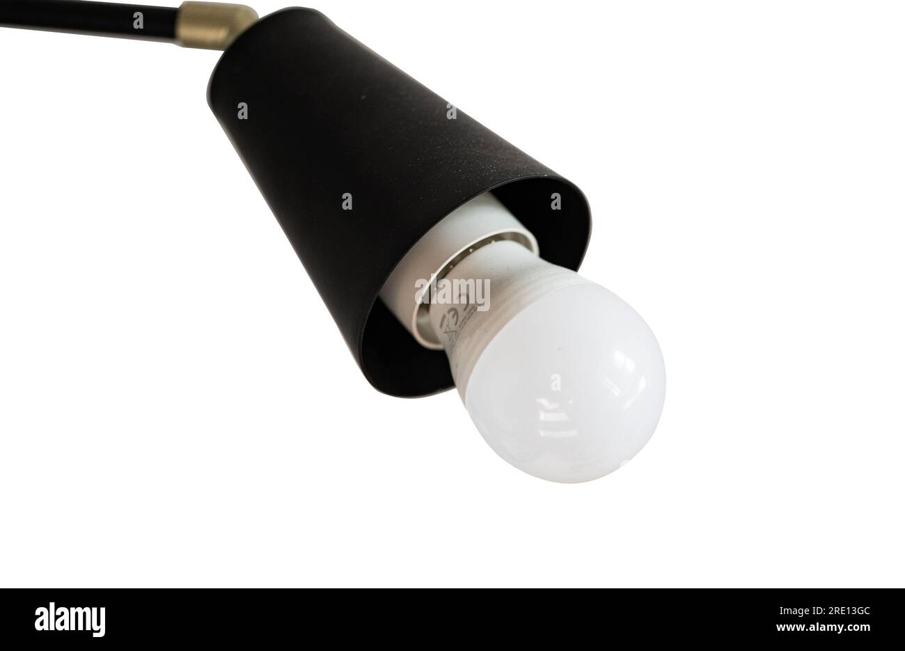light bulb in a plafond isolated on white background Stock Photo