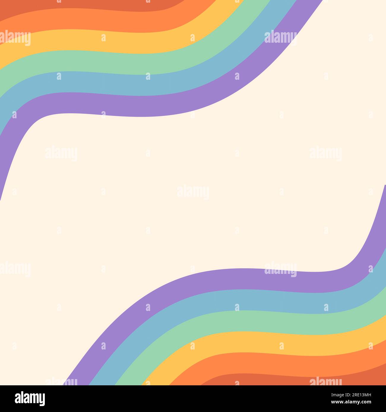 Retro abstract background with groovy rainbow waves and copy space in  centre. Funky square vector template in doodle style for cover, banner,  posters Stock Vector Image \u0026 Art - Alamy, image size:1300x1390