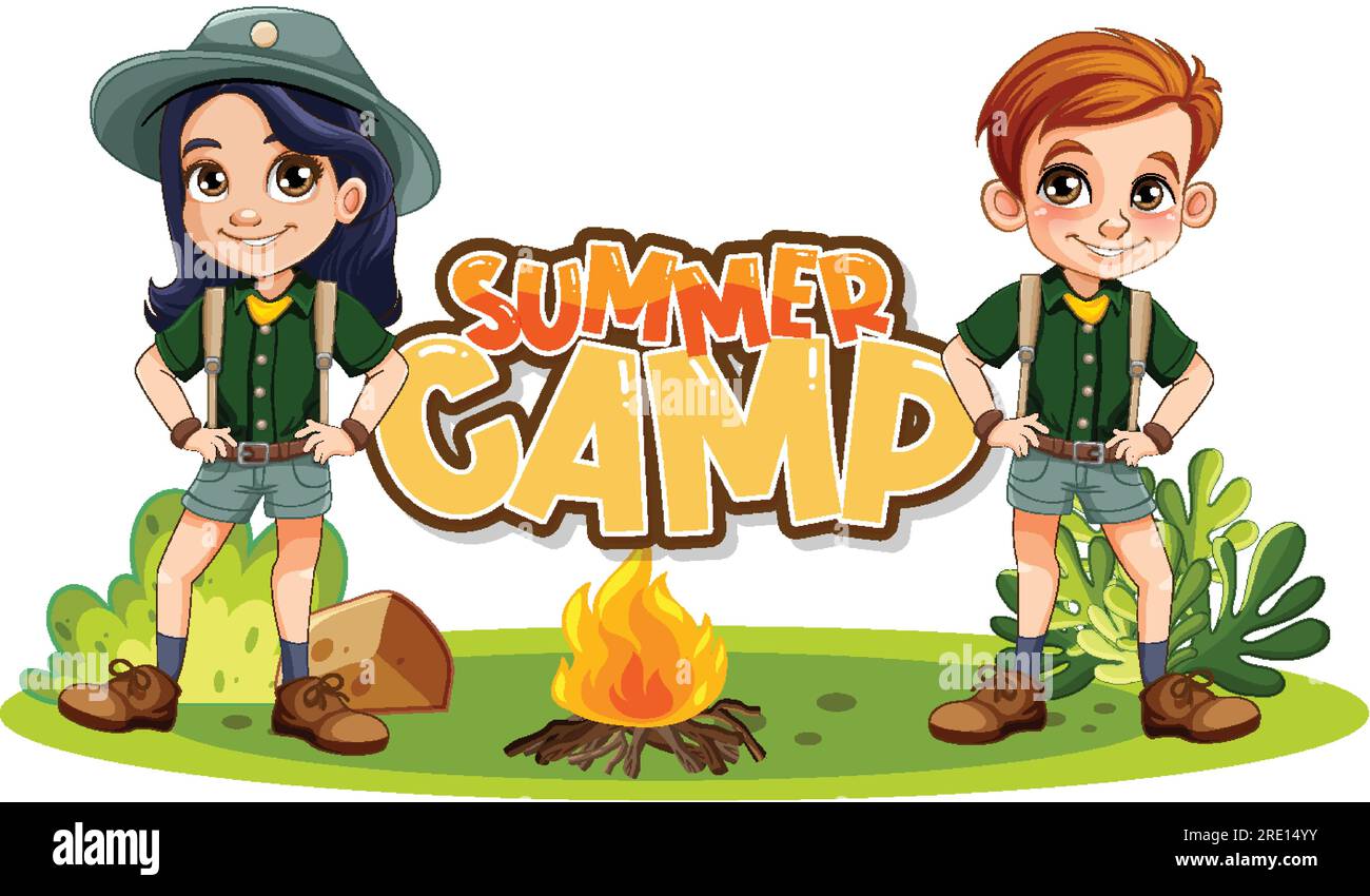 People camping at campsite illustration Stock Vector Image & Art - Alamy