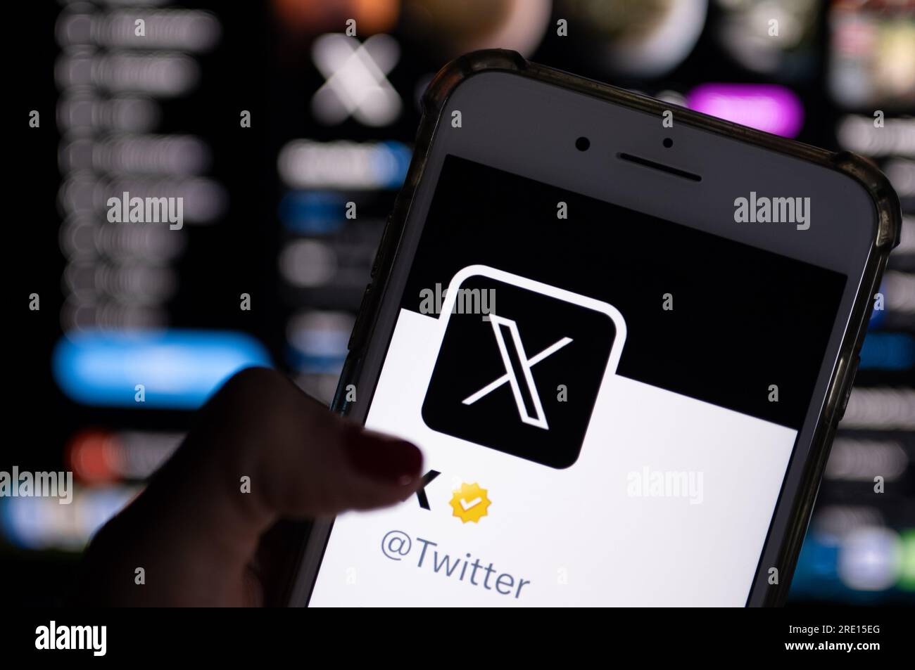 24 July 2023, Berlin: ILLUSTRATION - Twitter's official profile on a smartphone screen features the white letter X on a black background. Twitter owner Musk is trying to establish X as the new name for the short messaging service. Photo: Monika Skolimowska/dpa Stock Photo