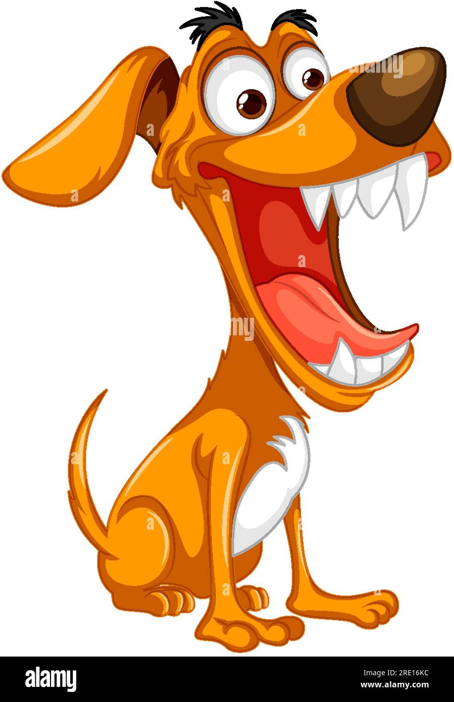 Cute playful crazy dog cartoon illustration Stock Vector Image & Art - Alamy