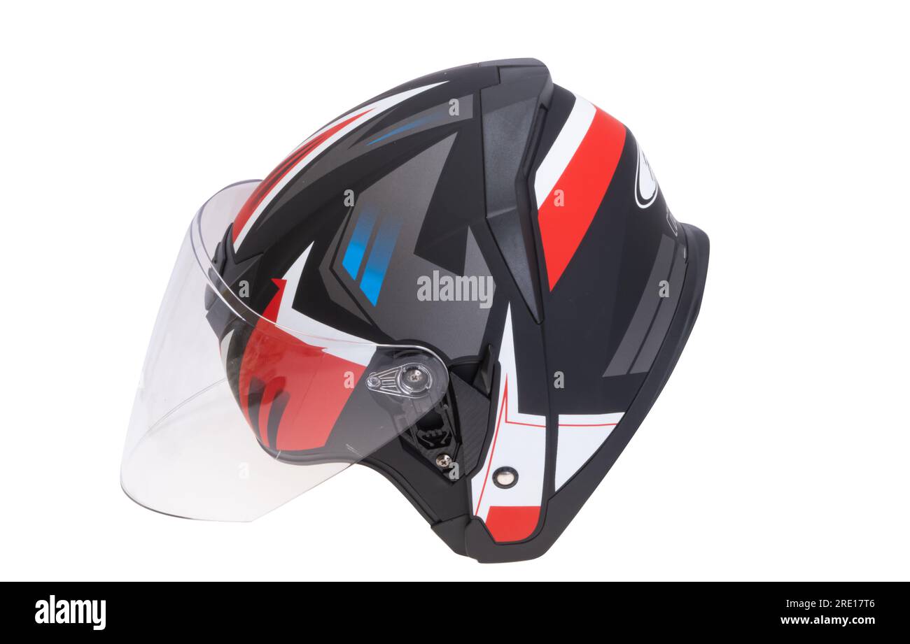 motorcycle helmet isolated on white background Stock Photo - Alamy