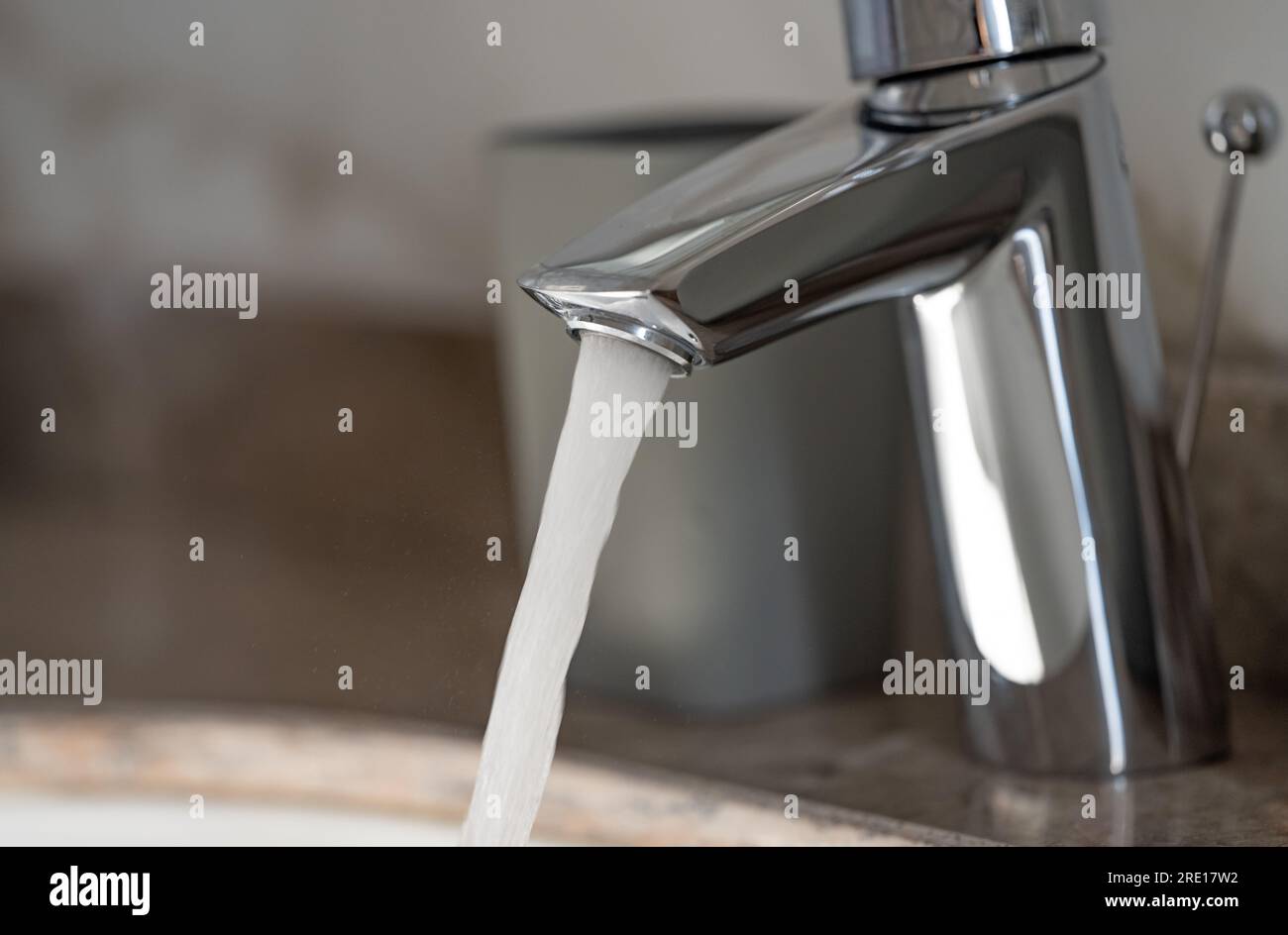 water faucet in the bathroom Stock Photo Alamy