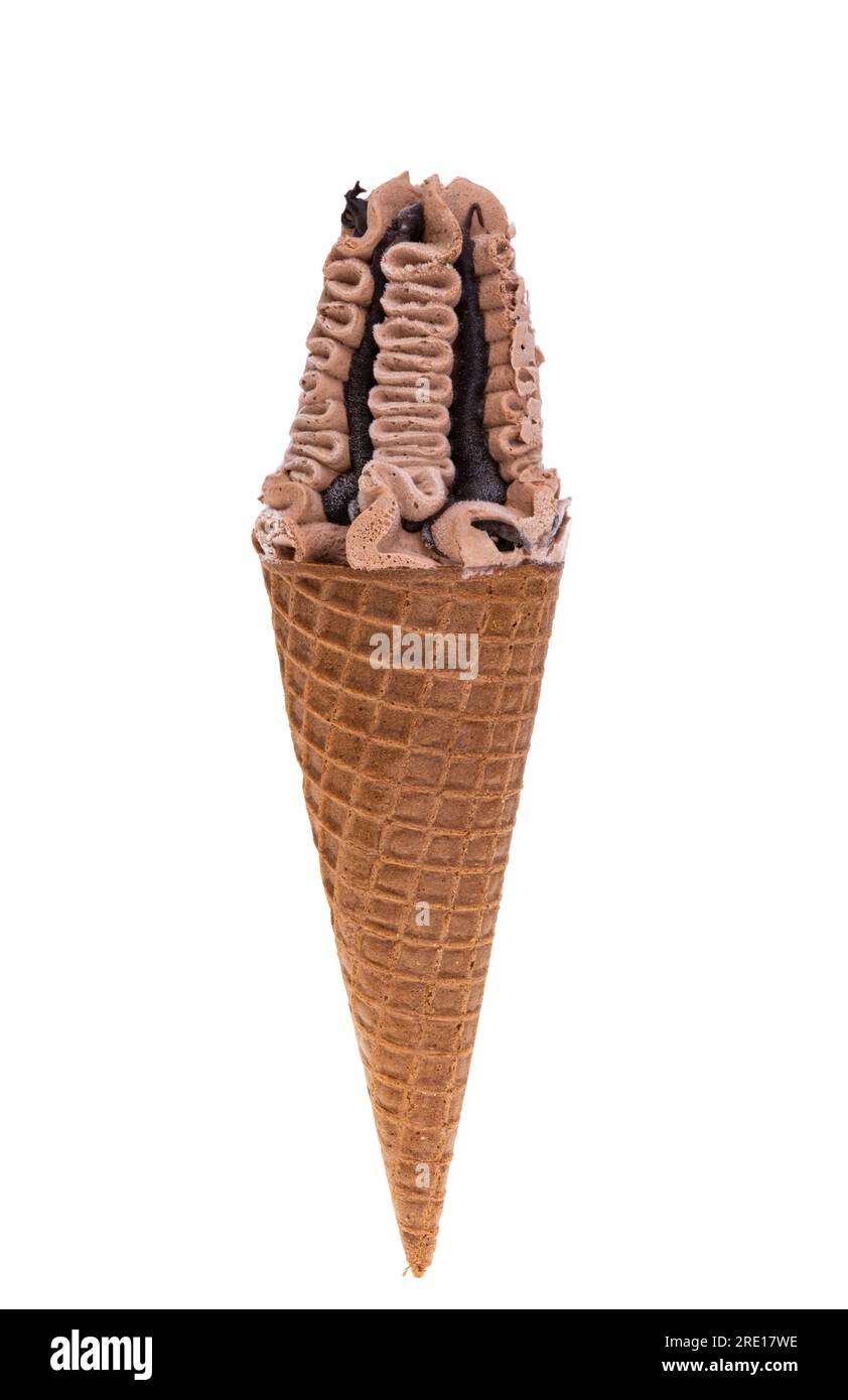 ice cream in waffle cone isolated on white background Stock Photo - Alamy