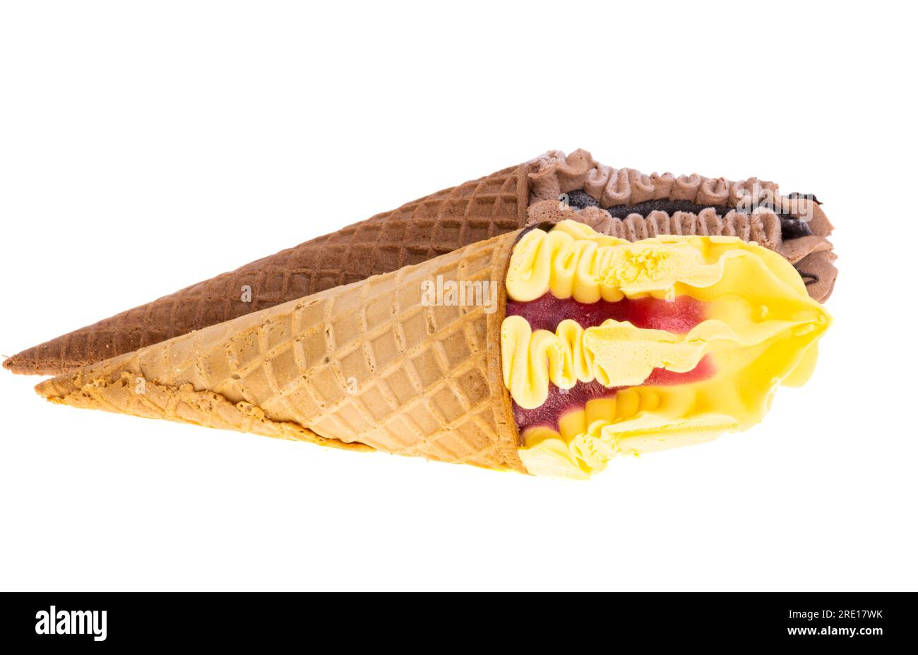 ice cream in waffle cone isolated on white background Stock Photo - Alamy