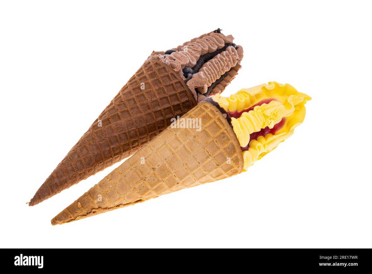 ice cream in waffle cone isolated on white background Stock Photo - Alamy