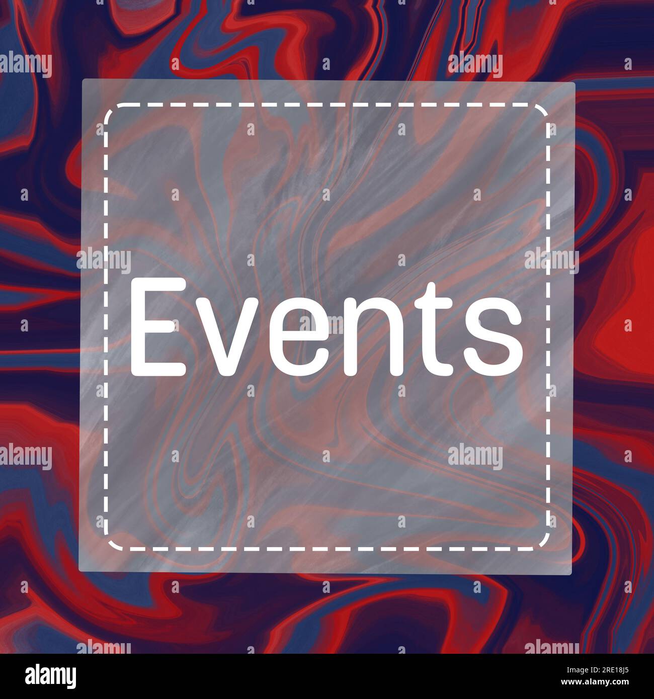 Events Red Blue Liquid Effect Background Square Text Stock Photo