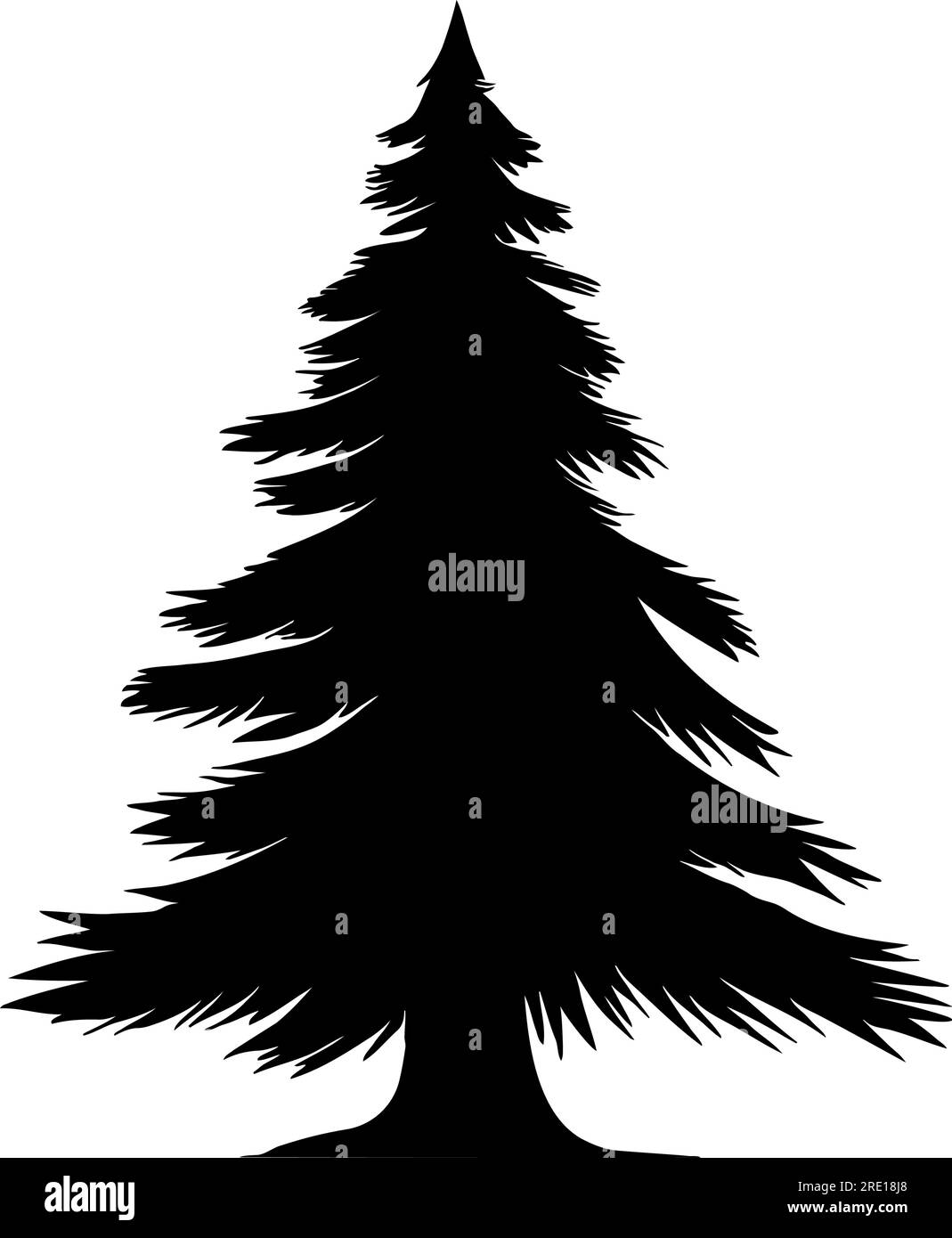 Fir Christmas tree silhouette. Vector illustration Stock Vector