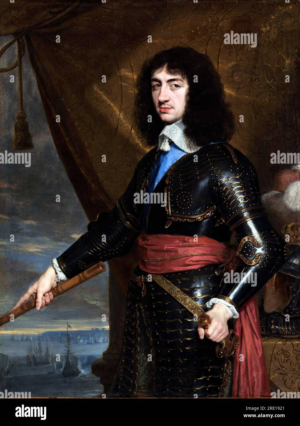 Portrait of King Charles II of England(1630–1685) by Philippe de Champaigne in 1653 Stock Photo