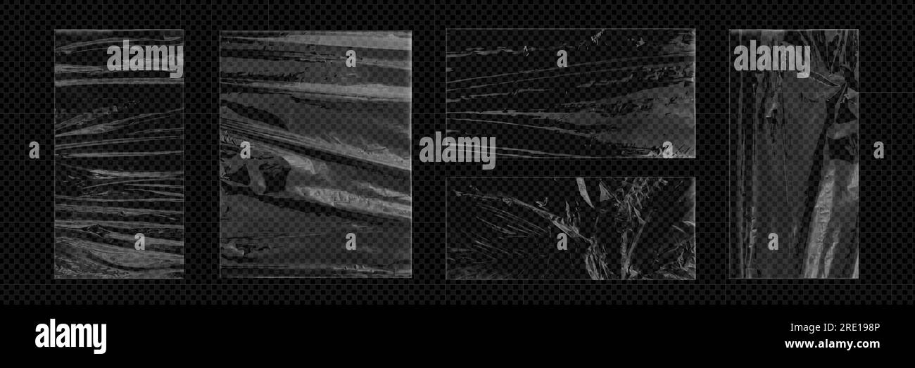 Plastic vinyl album cover wrinkle texture wrap set. Shrink cd bag