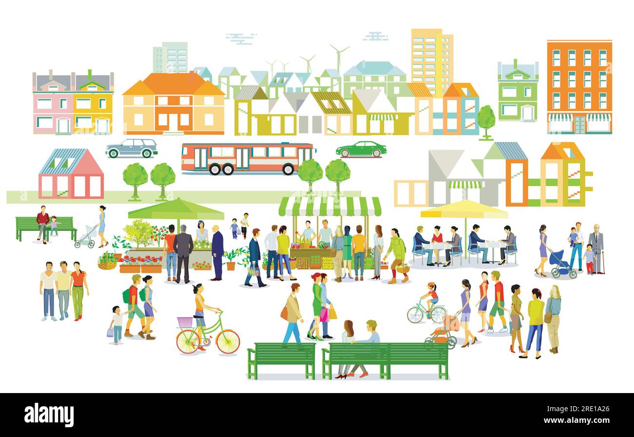 A market town in Cut Out Stock Images Pictures Alamy