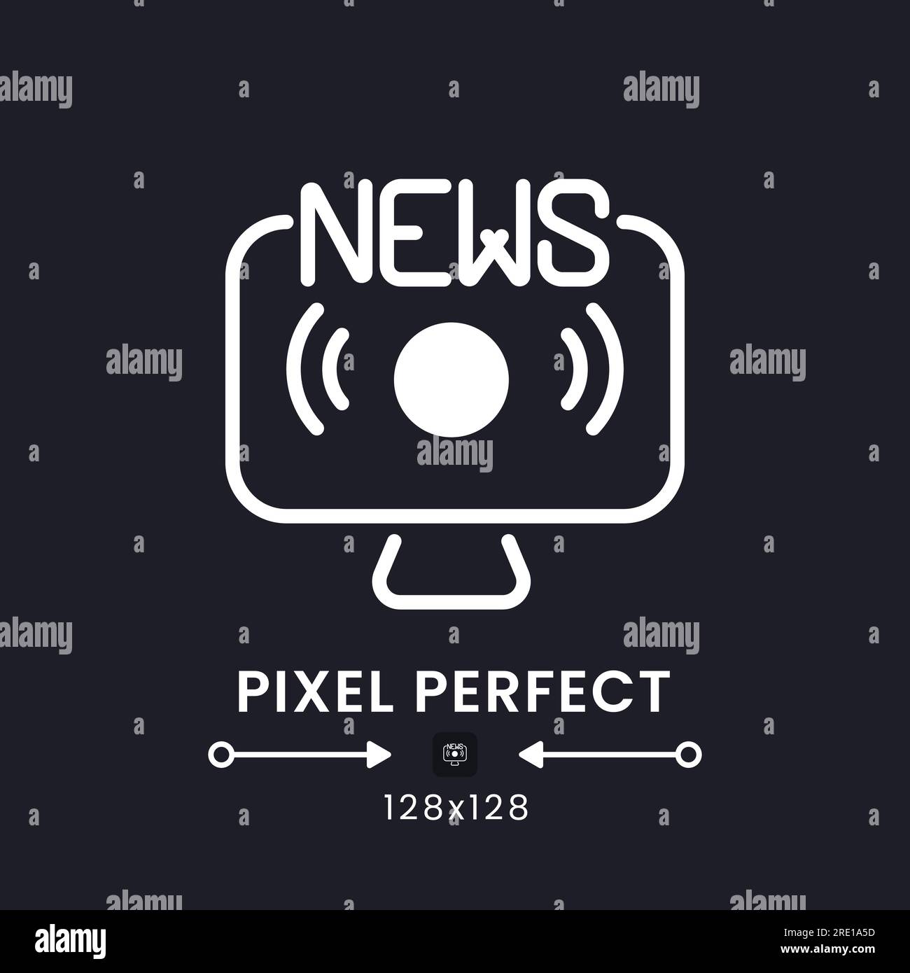 News streaming white solid desktop icon Stock Vector Image & Art - Alamy